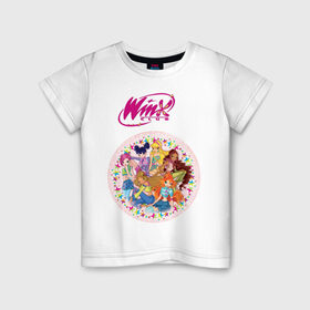 Детская футболка хлопок с принтом Winx club в Белгороде, 100% хлопок | круглый вырез горловины, полуприлегающий силуэт, длина до линии бедер | winx | винкс | мультик | мультфильм