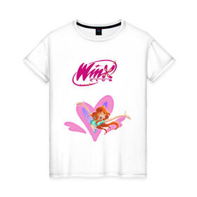Женская футболка хлопок с принтом Winx club (2) в Белгороде, 100% хлопок | прямой крой, круглый вырез горловины, длина до линии бедер, слегка спущенное плечо | winx | винкс | волщебницы | мультик | мультфильм