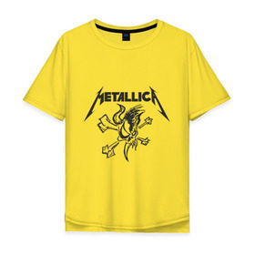 Мужская футболка хлопок Oversize с принтом Metallica (8) в Белгороде, 100% хлопок | свободный крой, круглый ворот, “спинка” длиннее передней части | металлика