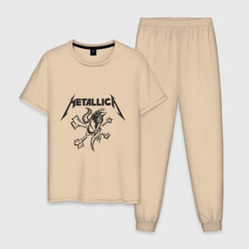 Мужская пижама хлопок с принтом Metallica (8) в Белгороде, 100% хлопок | брюки и футболка прямого кроя, без карманов, на брюках мягкая резинка на поясе и по низу штанин
 | металлика