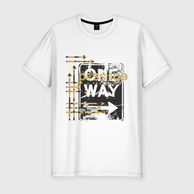 Мужская футболка премиум с принтом One Way (2) в Белгороде, 92% хлопок, 8% лайкра | приталенный силуэт, круглый вырез ворота, длина до линии бедра, короткий рукав | urban style | городской стиль | графика | дорожные знаки | односторонее движение | уличная мода | уличный стиль | урбан стайл