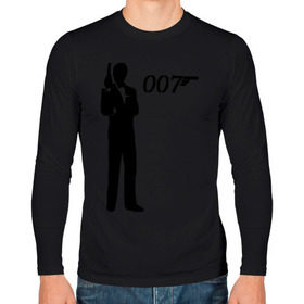 Мужской лонгслив хлопок с принтом 007 в Белгороде, 100% хлопок |  | Тематика изображения на принте: james bond | агент 007 | бонд | джеймс бонд