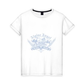 Женская футболка хлопок с принтом Alpine angel в Белгороде, 100% хлопок | прямой крой, круглый вырез горловины, длина до линии бедер, слегка спущенное плечо | 
