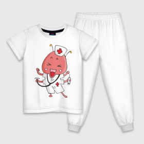 Детская пижама хлопок с принтом Доктор в Белгороде, 100% хлопок |  брюки и футболка прямого кроя, без карманов, на брюках мягкая резинка на поясе и по низу штанин
 | doctor | врач | доктор | монстры | насекомые