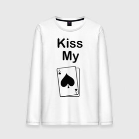 Мужской лонгслив хлопок с принтом Kiss my в Белгороде, 100% хлопок |  | ace | kiss | kiss my | my | poker | карта | карты | колода | масть | пики | покер | туз