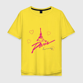 Мужская футболка хлопок Oversize с принтом Париж в Белгороде, 100% хлопок | свободный крой, круглый ворот, “спинка” длиннее передней части | france | paris | европа | европейский | франция | эйфелева башня