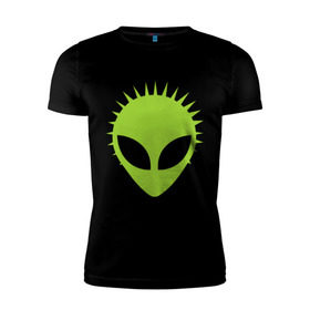 Мужская футболка премиум с принтом Гуманоид в Белгороде, 92% хлопок, 8% лайкра | приталенный силуэт, круглый вырез ворота, длина до линии бедра, короткий рукав | гуманоид | инопланетянин | летающая тарелка | нло | пришелец | пришельцы