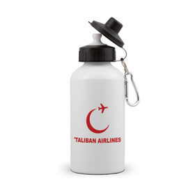 Бутылка спортивная с принтом Taliban airlines (2) в Белгороде, металл | емкость — 500 мл, в комплекте две пластиковые крышки и карабин для крепления | Тематика изображения на принте: airlines | taliban | авиалинии | полет | рейс | самолет | талибы