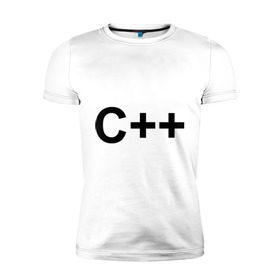 Мужская футболка премиум с принтом C++ в Белгороде, 92% хлопок, 8% лайкра | приталенный силуэт, круглый вырез ворота, длина до линии бедра, короткий рукав | c++ | админу | ооп | программирование