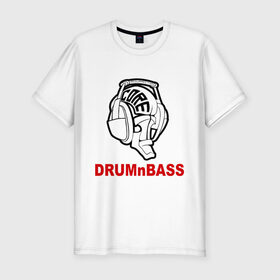Мужская футболка премиум с принтом Drum and bass hard core в Белгороде, 92% хлопок, 8% лайкра | приталенный силуэт, круглый вырез ворота, длина до линии бедра, короткий рукав | dnb | drum | басс | драм