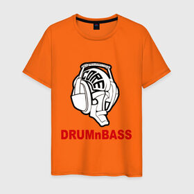 Мужская футболка хлопок с принтом Drum and bass hard core в Белгороде, 100% хлопок | прямой крой, круглый вырез горловины, длина до линии бедер, слегка спущенное плечо. | dnb | drum | басс | драм