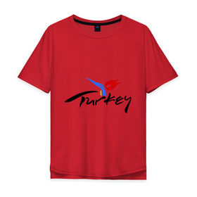 Мужская футболка хлопок Oversize с принтом Turkey в Белгороде, 100% хлопок | свободный крой, круглый ворот, “спинка” длиннее передней части | Тематика изображения на принте: turkey | алания | анталья | белек | отдых в турции | отпуск в турции | турция