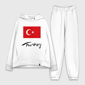 Женский костюм хлопок Oversize с принтом Turkey (2) в Белгороде,  |  | turkey | алания | анталья | белек | отдых в турции | отпуск в турции | турецкий флаг | турция | флаг турции