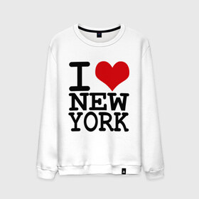 Мужской свитшот хлопок с принтом I love New York (NY) в Белгороде, 100% хлопок |  | america | i love | new york | америка | люблю | нью йорк | я