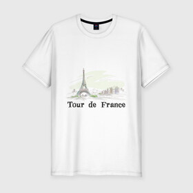 Мужская футболка премиум с принтом Тур по Франции в Белгороде, 92% хлопок, 8% лайкра | приталенный силуэт, круглый вырез ворота, длина до линии бедра, короткий рукав | 