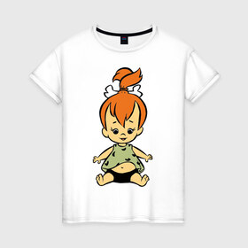 Женская футболка хлопок с принтом Галька Флинстоун в Белгороде, 100% хлопок | прямой крой, круглый вырез горловины, длина до линии бедер, слегка спущенное плечо | flinstones | флинстоун | флинстоуны