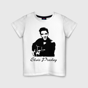 Детская футболка хлопок с принтом Elvis Presley (2) в Белгороде, 100% хлопок | круглый вырез горловины, полуприлегающий силуэт, длина до линии бедер | гитара