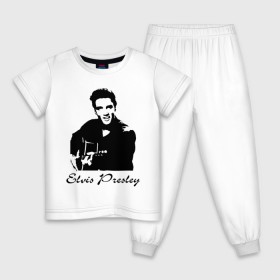 Детская пижама хлопок с принтом Elvis Presley (2) в Белгороде, 100% хлопок |  брюки и футболка прямого кроя, без карманов, на брюках мягкая резинка на поясе и по низу штанин
 | Тематика изображения на принте: гитара