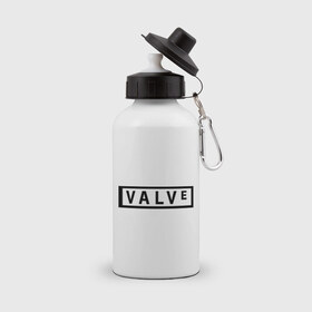 Бутылка спортивная с принтом Valve в Белгороде, металл | емкость — 500 мл, в комплекте две пластиковые крышки и карабин для крепления | valve | valvehalf life | разработчик