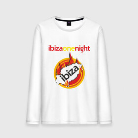 Мужской лонгслив хлопок с принтом Ibiza one night в Белгороде, 100% хлопок |  | ibiza | one night | ибица | фестиваль | электронная музыка