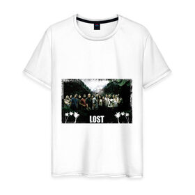 Мужская футболка хлопок с принтом Lost (9) в Белгороде, 100% хлопок | прямой крой, круглый вырез горловины, длина до линии бедер, слегка спущенное плечо. | Тематика изображения на принте: lost | лост | остаться в живых