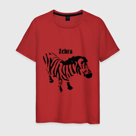 Мужская футболка хлопок с принтом Zebra (2) в Белгороде, 100% хлопок | прямой крой, круглый вырез горловины, длина до линии бедер, слегка спущенное плечо. | Тематика изображения на принте: africa | zebra | африка | животные | зебра