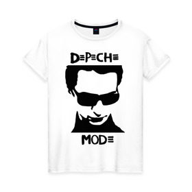 Женская футболка хлопок с принтом Depeche Mode (2) в Белгороде, 100% хлопок | прямой крой, круглый вырез горловины, длина до линии бедер, слегка спущенное плечо | depeche mode | депеш мод | карикатура depeche mode | карикатура депеш мод | фото depeche mode