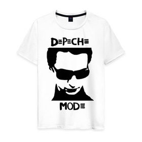 Мужская футболка хлопок с принтом Depeche Mode (2) в Белгороде, 100% хлопок | прямой крой, круглый вырез горловины, длина до линии бедер, слегка спущенное плечо. | depeche mode | депеш мод | карикатура depeche mode | карикатура депеш мод | фото depeche mode