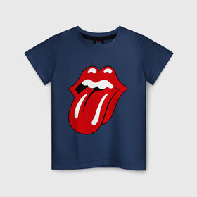 Детская футболка хлопок с принтом Rolling Stones язык в Белгороде, 100% хлопок | круглый вырез горловины, полуприлегающий силуэт, длина до линии бедер | heavy metal | metal | rock | trash metal | губы | квартет | метал | рок | рок группа | рок группы | роллинг стоунз | трэш метал | хеви метал | язык