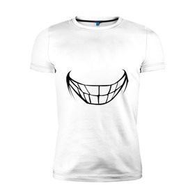 Мужская футболка премиум с принтом Зубастая улыбка в Белгороде, 92% хлопок, 8% лайкра | приталенный силуэт, круглый вырез ворота, длина до линии бедра, короткий рукав | зубы | рот | улыбка