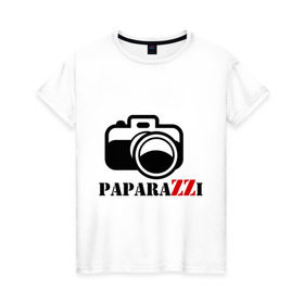 Женская футболка хлопок с принтом Paparazzi в Белгороде, 100% хлопок | прямой крой, круглый вырез горловины, длина до линии бедер, слегка спущенное плечо | кадр | камера | папараци | папарацци | папараццифотограф | пленка | снимать | снимок | съемка | фото