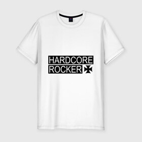 Мужская футболка премиум с принтом Hardcore Rocker в Белгороде, 92% хлопок, 8% лайкра | приталенный силуэт, круглый вырез ворота, длина до линии бедра, короткий рукав | Тематика изображения на принте: 