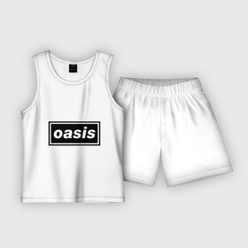 Детская пижама с шортами хлопок с принтом Oasis логотип в Белгороде,  |  | metal | oasis | лого | лого oasis | метал | символика oasis | эмблема  oasis