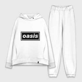 Женский костюм хлопок Oversize с принтом Oasis логотип в Белгороде,  |  | metal | oasis | лого | лого oasis | метал | символика oasis | эмблема  oasis
