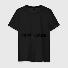 Мужская футболка хлопок с принтом Papa Roach в Белгороде, 100% хлопок | прямой крой, круглый вырез горловины, длина до линии бедер, слегка спущенное плечо. | papa roach | папа роач | рок
