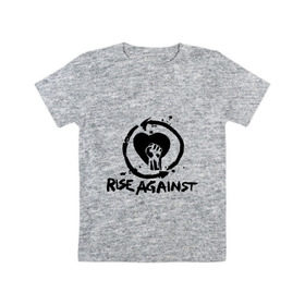 Детская футболка хлопок с принтом Rise Against в Белгороде, 100% хлопок | круглый вырез горловины, полуприлегающий силуэт, длина до линии бедер | heavy metal | metal | punk | rise against | rock | trash metal | квартет | метал | панк | рок | рок группа | рок группы | трэш метал | хеви метал