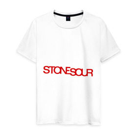 Мужская футболка хлопок с принтом Stone Sour в Белгороде, 100% хлопок | прямой крой, круглый вырез горловины, длина до линии бедер, слегка спущенное плечо. | Тематика изображения на принте: 