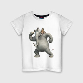Детская футболка хлопок с принтом Хортон в Белгороде, 100% хлопок | круглый вырез горловины, полуприлегающий силуэт, длина до линии бедер | слон