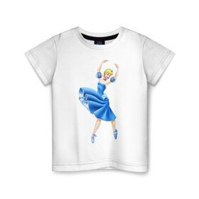 Детская футболка хлопок с принтом Принцесса-балерина в Белгороде, 100% хлопок | круглый вырез горловины, полуприлегающий силуэт, длина до линии бедер | Тематика изображения на принте: балерина | девочка | дочка | дочь