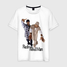 Мужская футболка хлопок с принтом Redman and Method Man в Белгороде, 100% хлопок | прямой крой, круглый вырез горловины, длина до линии бедер, слегка спущенное плечо. | gangsta | gansta | hip | hop | rap | рэп | рэпчина | хип | хоп