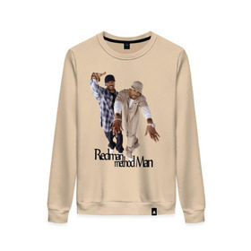 Женский свитшот хлопок с принтом Redman and Method Man в Белгороде, 100% хлопок | прямой крой, круглый вырез, на манжетах и по низу широкая трикотажная резинка  | gangsta | gansta | hip | hop | rap | рэп | рэпчина | хип | хоп