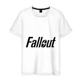 Мужская футболка хлопок с принтом Fallout в Белгороде, 100% хлопок | прямой крой, круглый вырез горловины, длина до линии бедер, слегка спущенное плечо. | fallout | логотип | постапокалиптические | радиация | фаллаут | фоллаут