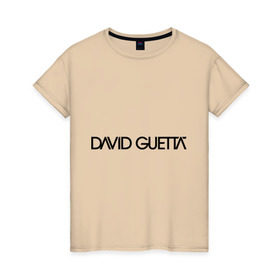 Женская футболка хлопок с принтом David Guetta в Белгороде, 100% хлопок | прямой крой, круглый вырез горловины, длина до линии бедер, слегка спущенное плечо | david guetta | dj | диджей | дэвид гетта