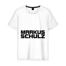 Мужская футболка хлопок с принтом Markus Schulz в Белгороде, 100% хлопок | прямой крой, круглый вырез горловины, длина до линии бедер, слегка спущенное плечо. | deejay | dj | markus schulz | trance | диджей | маркус шульц | транс