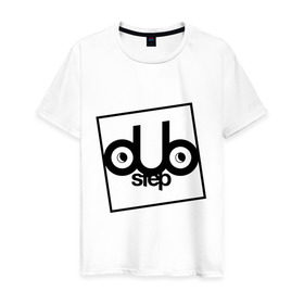 Мужская футболка хлопок с принтом Step лого с глазами в Белгороде, 100% хлопок | прямой крой, круглый вырез горловины, длина до линии бедер, слегка спущенное плечо. | dub step | dubstep | дабстеп | дап | дап степ | дапстеп