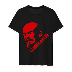 Мужская футболка хлопок с принтом Ленин -моя жизнь в Белгороде, 100% хлопок | прямой крой, круглый вырез горловины, длина до линии бедер, слегка спущенное плечо. | вождь | коммунизм | ленин | революция | советский | социализм | союз | ссср | ульянов