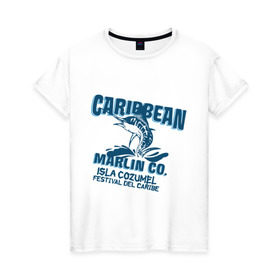 Женская футболка хлопок с принтом Caribbean в Белгороде, 100% хлопок | прямой крой, круглый вырез горловины, длина до линии бедер, слегка спущенное плечо | Тематика изображения на принте: caribbean | карибские острова | карибы
