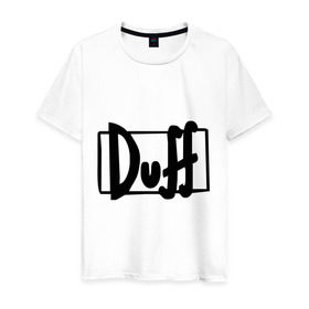 Мужская футболка хлопок с принтом Duff в Белгороде, 100% хлопок | прямой крой, круглый вырез горловины, длина до линии бедер, слегка спущенное плечо. | simpsons | симпсоны | симсоны