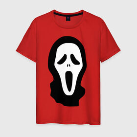 Мужская футболка хлопок с принтом Крик в Белгороде, 100% хлопок | прямой крой, круглый вырез горловины, длина до линии бедер, слегка спущенное плечо. | scream | крик | маска