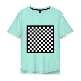 Мужская футболка хлопок Oversize с принтом Шахматная эмо-доска в Белгороде, 100% хлопок | свободный крой, круглый ворот, “спинка” длиннее передней части | Тематика изображения на принте: emo | розовый квадрат | субкультуры | шахматная доска | шахматы | эмо | эмо шахматы